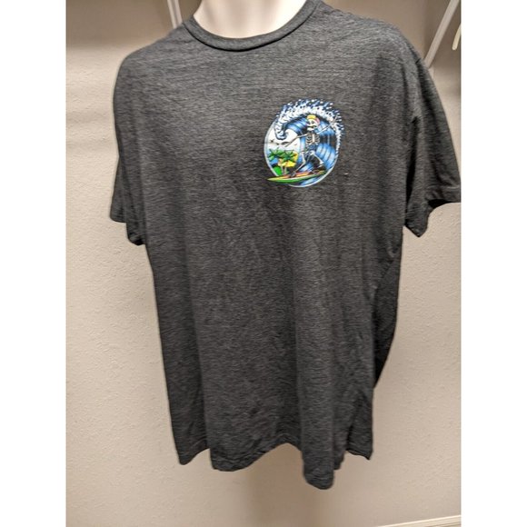 Skeleton Surfer Gray T Shirt Men's Size XL Thirty Single - Picture 2 of 4